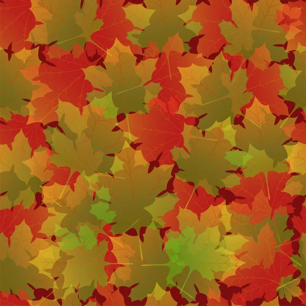 Vector Seamless Background Lot Maple Transparent Autumn Leaves Ground — Stock Vector