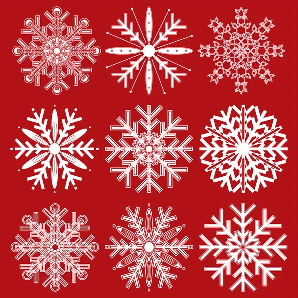 雪花向量集 雪花设计模板的向量包 冬季装饰元素 — 图库矢量图片