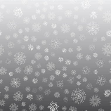 Gümüş arka plan ile sorunsuz kar taneleri kalıbı