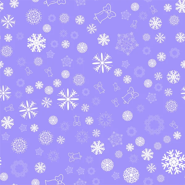 Patrón Sin Costuras Copos Nieve Sobre Fondo Azul — Archivo Imágenes Vectoriales