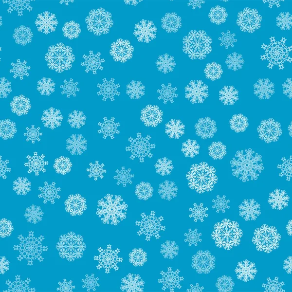 Patrón Sin Costuras Copos Nieve Sobre Fondo Azul — Archivo Imágenes Vectoriales