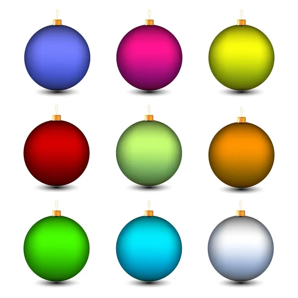 Set Christmas Balls White Background Vector Illustration — Stock Vector