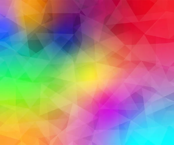 Abstraktes mehrfarbiges Polygon, niedriger Polygonhintergrund. Farbtransfusion. Alle Farben des Regenbogens. Multicolor.Low Poly Stil. Geometrisches Muster. — Stockvektor