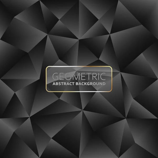 Dark Black Low Poly Seamless Background Vector Illustration — Stock Vector