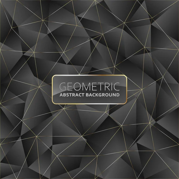 Patrón Geométrico Abstracto Sin Costura Fondo Polivinílico Bajo Dorado Negro — Archivo Imágenes Vectoriales