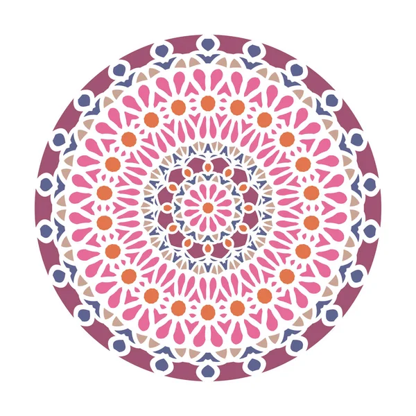 Mandalas de flores. Elementos decorativos vintage. Patrón oriental, Islam, árabe, indio, turco, pakistán, chino, motivos otomanos. Ilustración vectorial. Aislado sobre blanco  . — Vector de stock