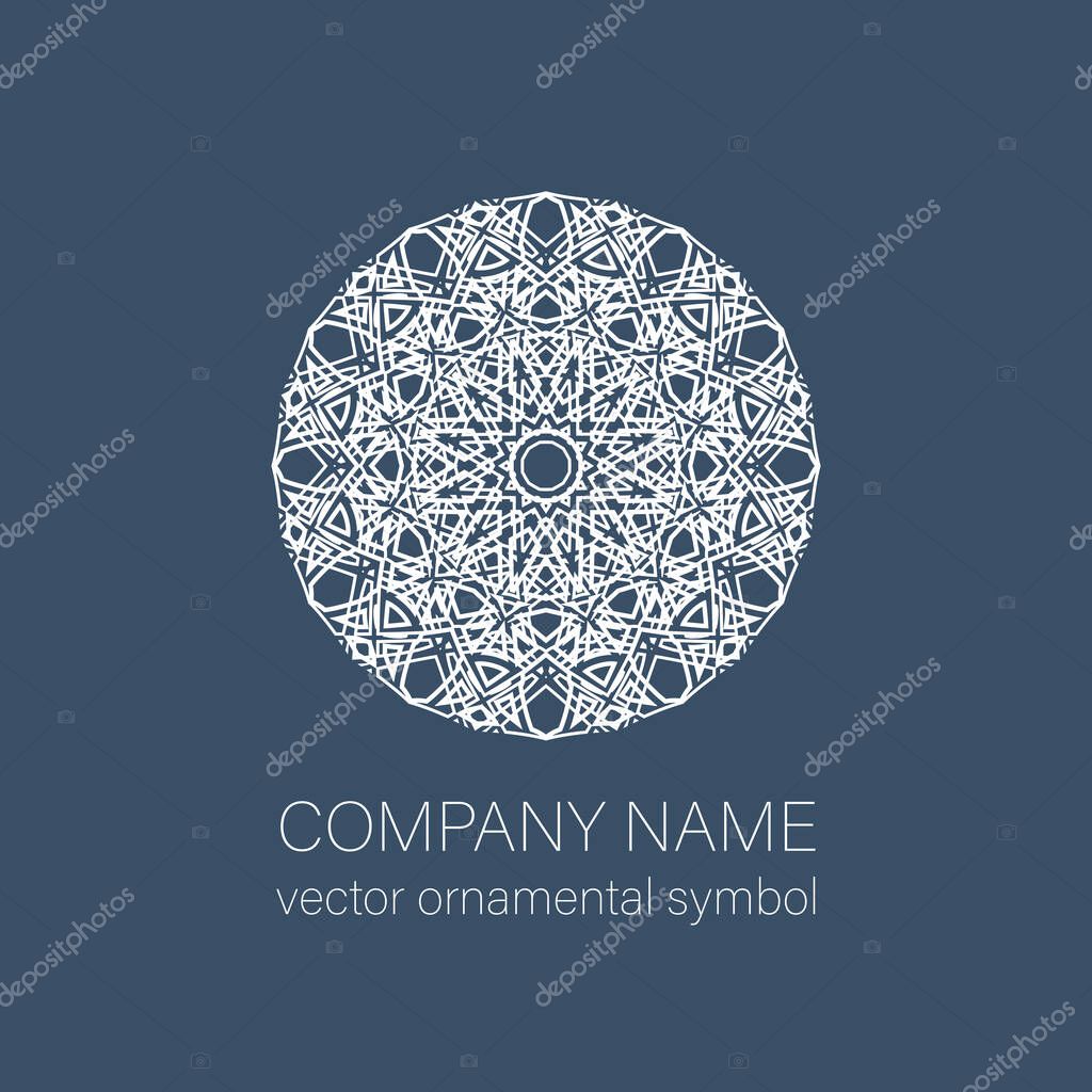 Geometric logo template. Vector linear arabic ornamental symbol