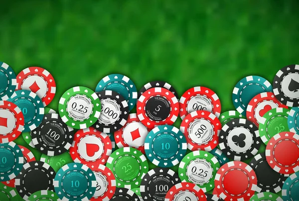 Poker Jetons Casino Fond Frontière Formé Pour Les Jetons Casino — Image vectorielle