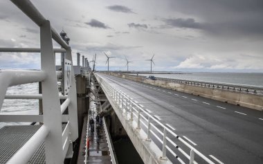 Oosterscheldekering: Zeeland, Hollanda Hollanda fırtına koruma Delta otoyol inşaat