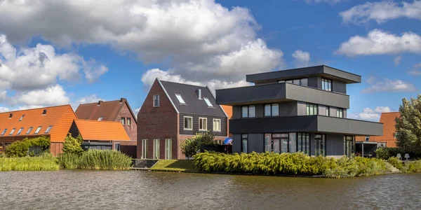 Ontwerp Van Moderne Vrijstaande Huizen Aan Het Water Ypenburg Den — Stockfoto