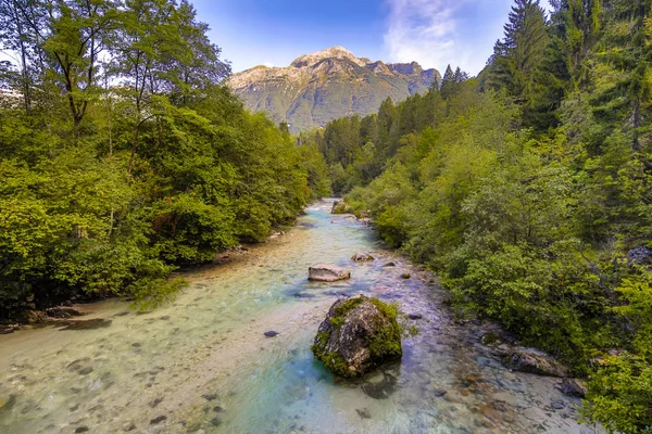 Emerald Blue Soca River Valley Bovec Triglav National Park Julian — Stock Photo, Image