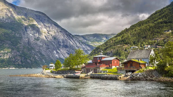 Eidfjord Dorp Aan Oevers Van Stavangerfjord Provincie Hordaland Noorwegen — Stockfoto