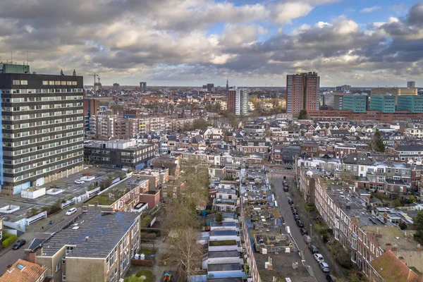 Aerial View Badstratenbuurt Groningen South City Centre Clouded Sky — Stock Photo, Image