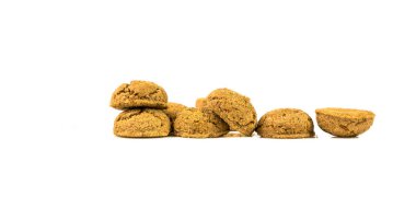 Geleneksel pepernoten demet üst üste yıllık Sinterklaas tatil olay Hollanda için beyaz arka plan üzerinde 5 Aralık davranır