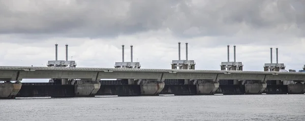 Detail Dutch storm protection Delta works Oosterscheldekering in Zeeland, Netherlands