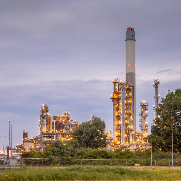 Moderna Refinaria Petróleo Zona Portuária Industrial Pernis Europoort Rotterdam — Fotografia de Stock