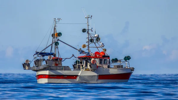 Navio Pesca Linha Anzol Comercial Sustentável Fiorde Norueguês — Fotografia de Stock