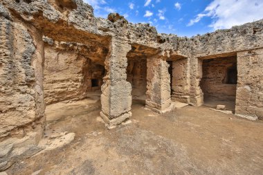 Kıbrıs'taki Baf Kings arkeolojik kazı müzenin mezarları