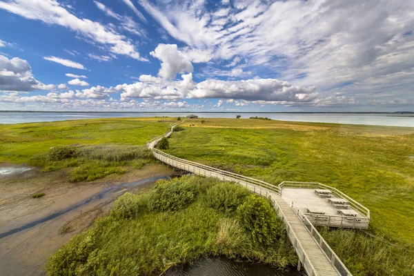 Boardwalk Hornborgasjon Marshland Nature Reserve — Stock Photo, Image