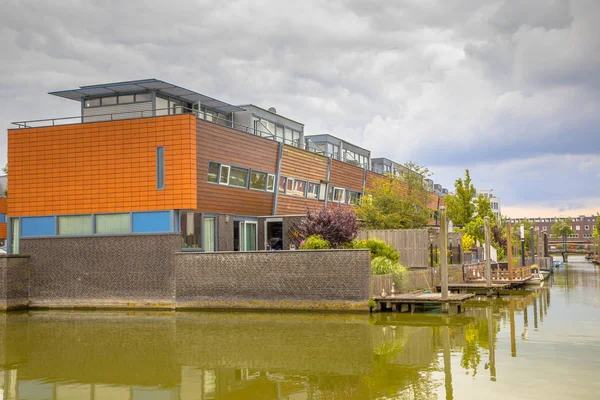 Modern Row Houses Hanging Terrace Gardens Waterfront Urban Area Hague — Stock Photo, Image