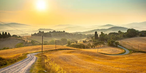 Tuscany foggy hills panorama view — Stock Photo, Image