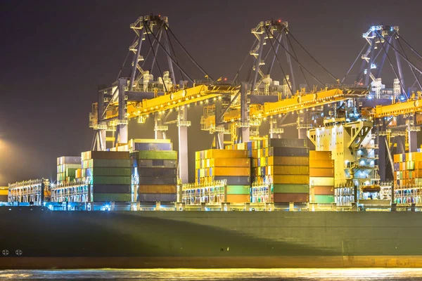 Bridge of Cargo carrier ship at night