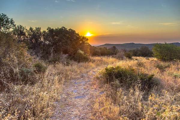 Wandelpad op de heuveltop in de Cevennen — Stockfoto