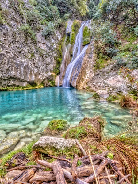 Kalamaris waterfall peloponnese — Stock Photo, Image
