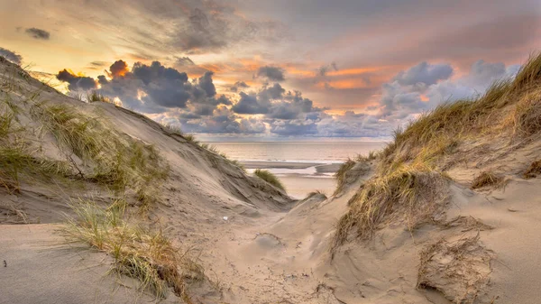 Solnedgång Utsikt över Nordsjön — Stockfoto