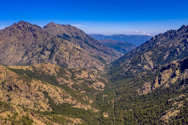 Veduta Aerea Della Gola Del Fiume Asco Nell Alta Corsica — Foto Stock