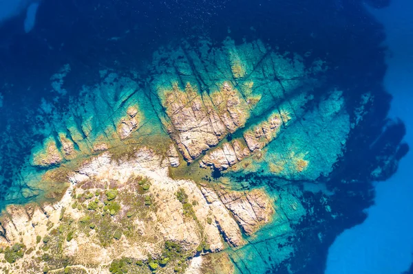 Blick Von Oben Auf Die Korsische Felsküste Mit Dem Blauen — Stockfoto