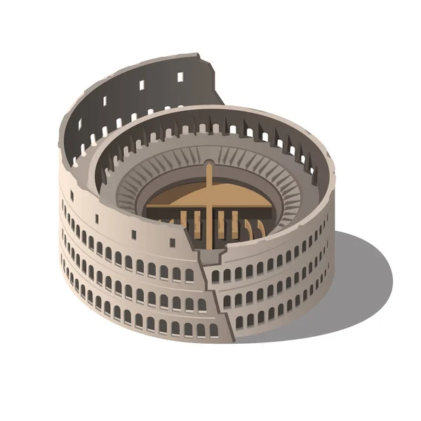Colosseum Róma Izometrikus Illusztráció Vektor Vektor — Stock Vector