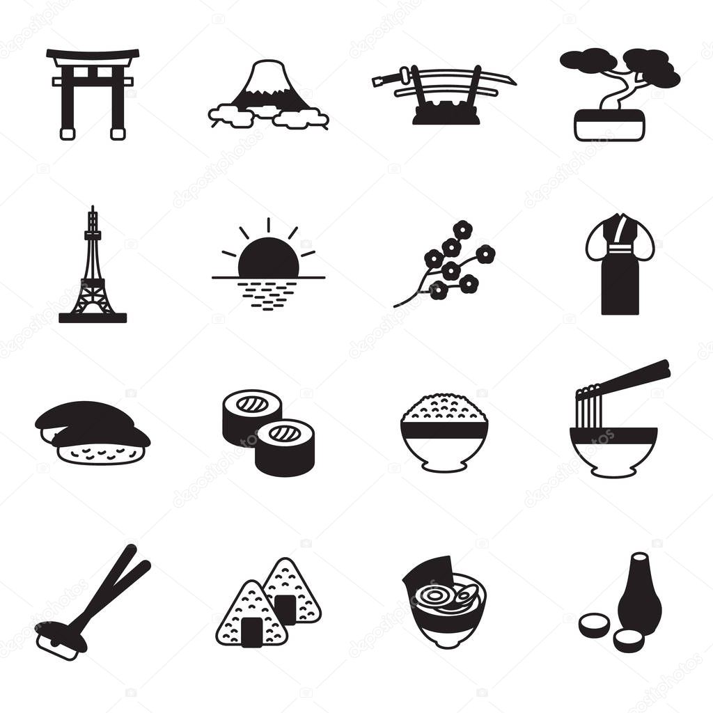 Japanese Icon Set Japan Icons Vector — Stock Vector © KenshiDesign