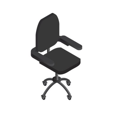 Ofis sandalye izometrik çizimde simgesi. Vektör.