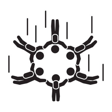 Paraşütle atlama simgesi. Vektör simgeler.