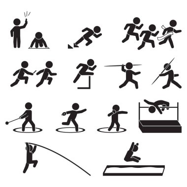 Atletizm atletizm simge seti, vektör.