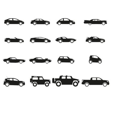 Araba Icons set. Vektör.