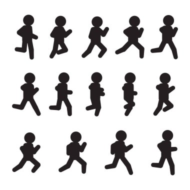 Çalışan vektör sıra. Çalışan çerçeve Icon set. Vektör.