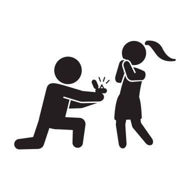 Evlilik teklifi simgesi. Vektör.