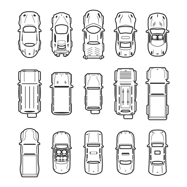 Araba simgeler Üstten Görünüm 