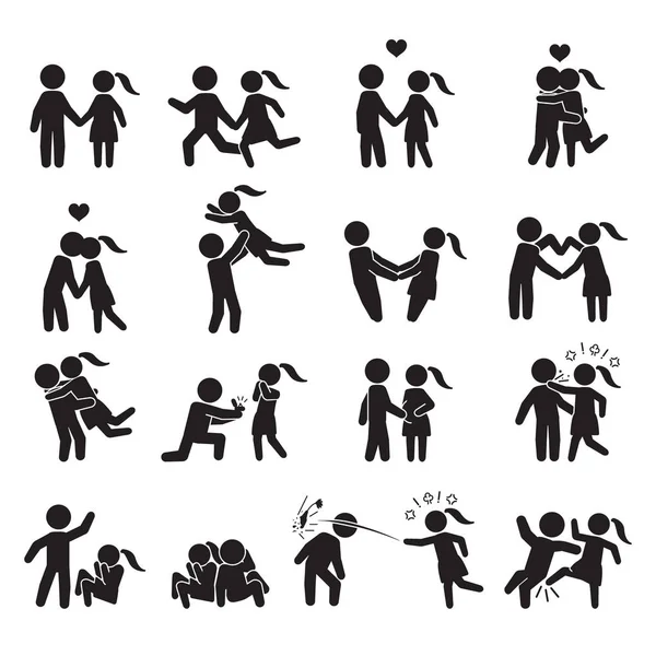 Sevgi ve çift Icon set. Vektör.