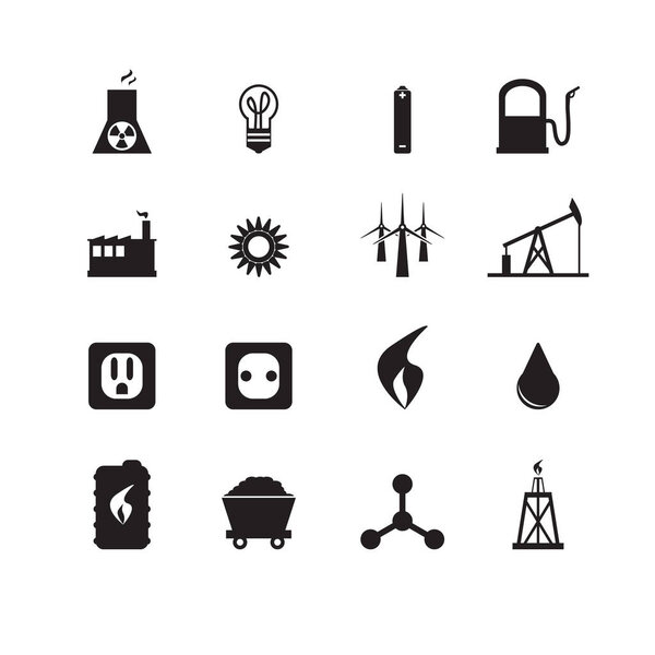 Energy icons. Vector set.