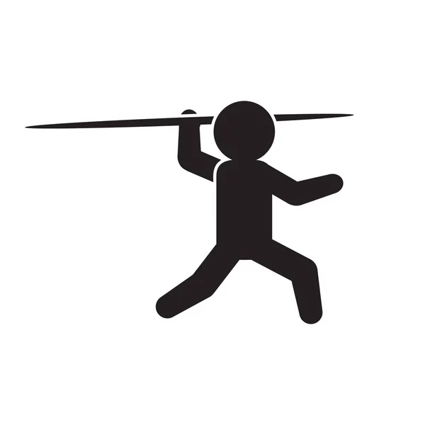 Javelin Throw Sports Icon Vector — Stock Vector