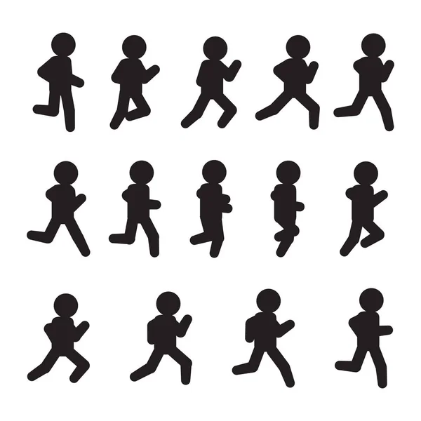 Corriendo Secuencia Vectorial Conjunto Iconos Cuadros Vector — Vector de stock