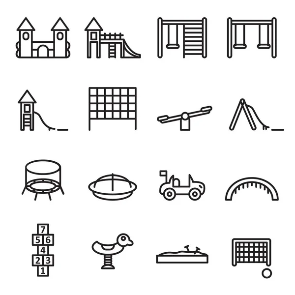 Kinderspielplatz Thin Line Icon Set Vektor — Stockvektor