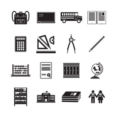Okul Icons set. Vektör simgeler.