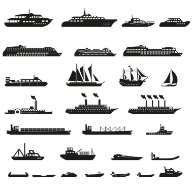 Set of ships and boats clipart