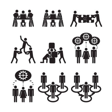 Ekip çalışması Icons set. Vektör set.