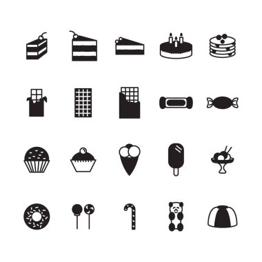 Tatlılar Icon set. Vektör set.