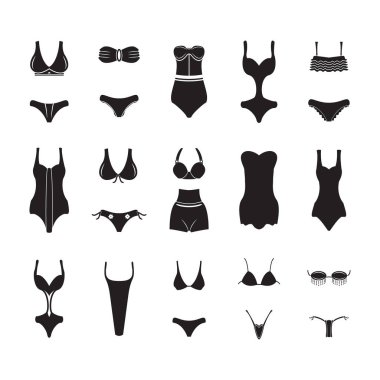 Mayo ve bikini Icons set